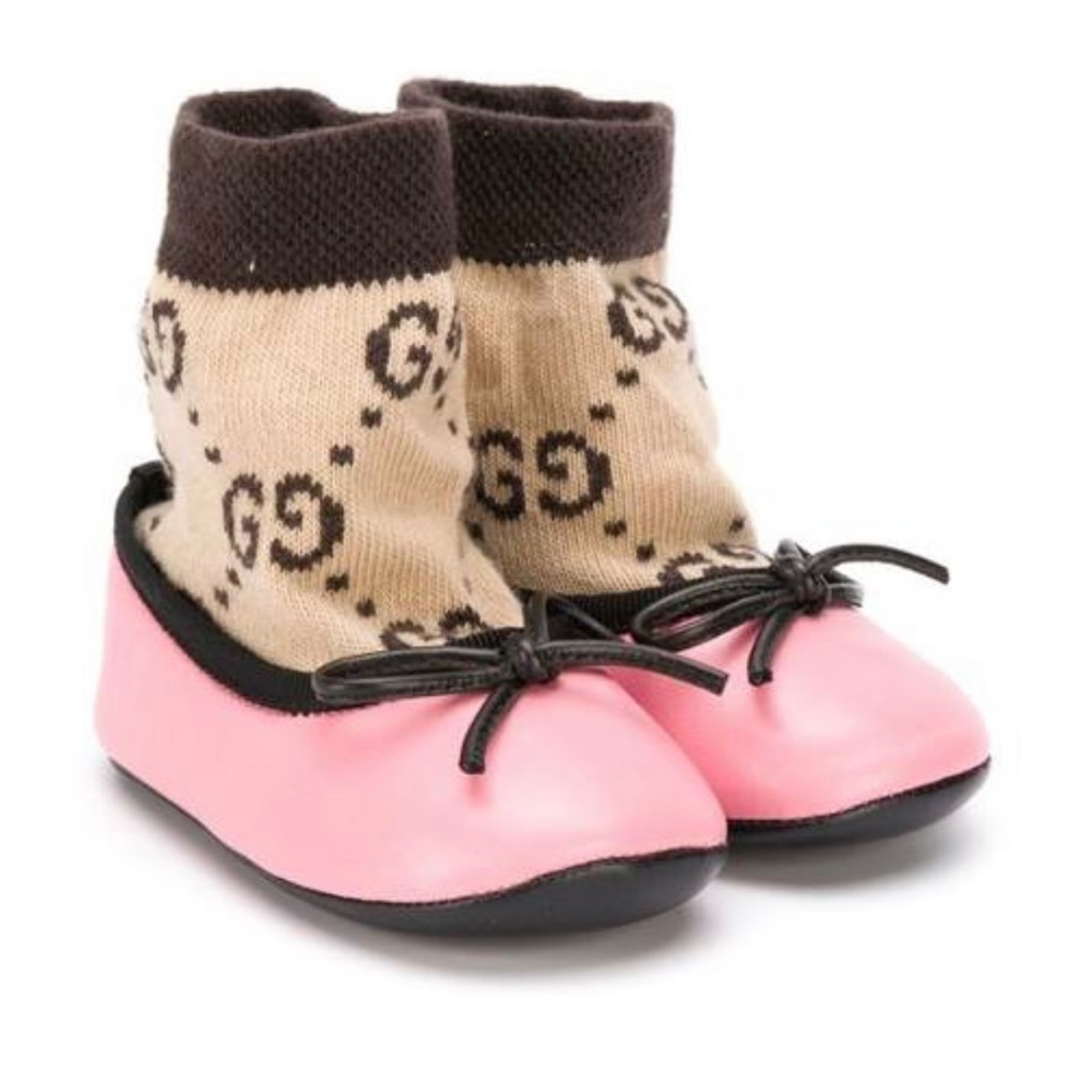 Gucci Baby Felicie Logo Sock Ballet Flat